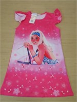 Girls Nightdress Pink With Barbie Size 12y, See