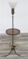 Vintage brass & wood floor lamp