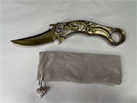 3.3” 3D golden dragon EDC pocket knife.
In