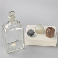 Collection of Antique Ink Wells/Glass Bottle