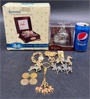 Assortment of Carousel - Theme Jewelry, Music Box