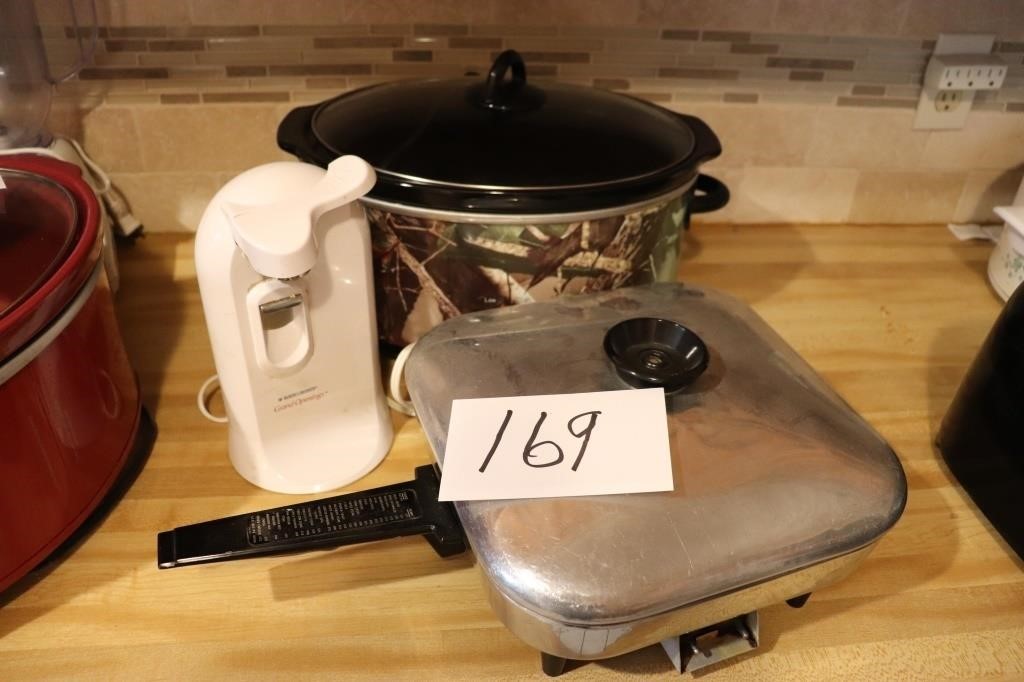 Crockpot, Can Opener and Electric Skillet