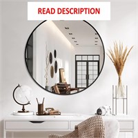 $76  Black Frame Mirror  26' Round for Bathroom