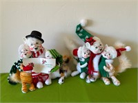 Annalee Mobilitee Christmas Cat Caroler Dolls