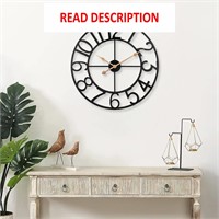 $60  18 Inch Silent Wall Clock - Black Arabic