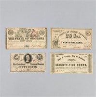 Original Confederate Notes - 4 Qty