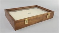 Wood Display Case With Glass Top w/ Key