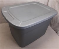 C12) Sterilite 18 Gallon Storage Tote Bin Box Grey