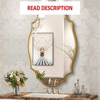 $160  24X36 Gold Scalloped Oval Vanity Mirror