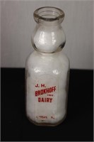JH Brokhoff 1qt Cream Top Pyro Milk Bottle