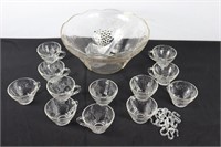 Clear Glass Punch Bowl Set