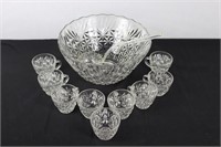 Clear Glass Punch Bowl Set