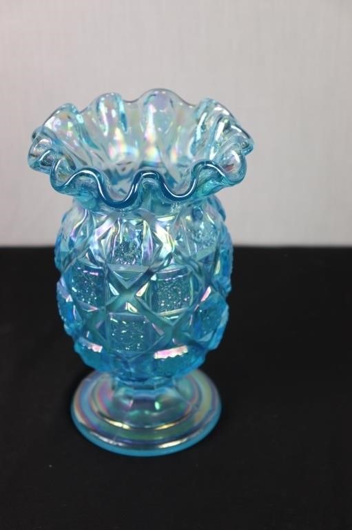 West Moreland Glass Co Ruffled Edge Pineapple Vase