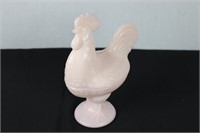 Glass Rooster in Pink