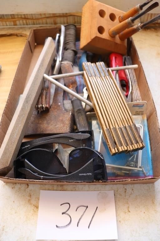 flat of assorted tools