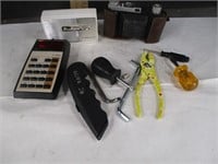 misc bx tools, vintage radio, kodak camera