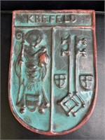 Vintage ceramic Krefeld (Germany) coat of arma