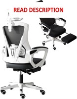 Ergonomic Office Chair with Support (White+Black)