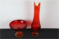 Assorted Red to Amber Glassware