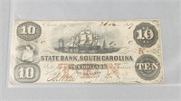 Original Ten Dollar State Bank Of S.Carolina