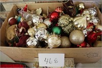 large box of Christmas ornaments