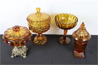 Assorted Amber Glassware