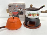 Pair of vintage enamel fondue pots
1 new in box