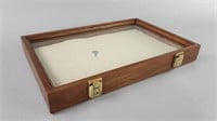 Wood Display Case With Glass Top w/ Key