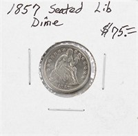 1857 Seated Liberty Silver Dime