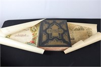 Family Pictorial Bible, Two Marriage Certificates,