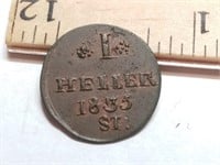 OF) 1835 1 Heller Copper Lippe-Detmold