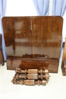 Antique Oak Five Leg Claw Foot Table w/ Three Extr