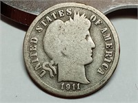 1911 silver Barber dime