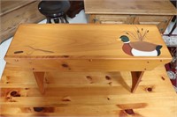Pine Bench w/ Mallard Duck Painting