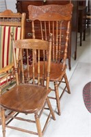 Two Assorted Press Back Chairs