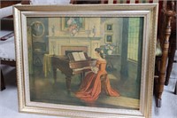 Woman Playing Piano Print
