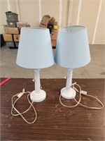 (2) Butterfly Lamps w/ Blue Lamp Shades