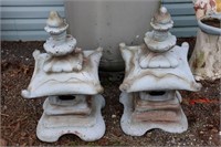 Pair of Concrete Pagodas