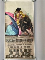 Vintage Spanish lithographed bullfight