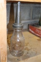 1qt Glass Oil Bottle w/ Metal Spout