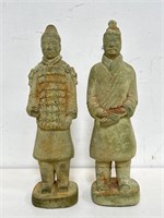 Pair of Green terracotta Chinese Xi’an warrior
