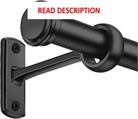 $37  1 Inch Black Curtain Rods  Adjustable 28-48