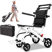 $199  Lightweight Transport Wheelchair  15lb  Blac