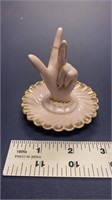 Ceramic ring holder stand. Hand shaped with
