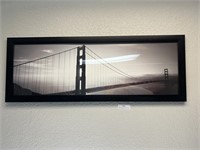 BEAUTIFUL BLACK AND WHITE GOLDEN GATE FRAMED