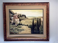 TUSCAN COUNTRYSIDE FRAMED AND MATTED PICTURE