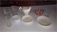 Antique dishes and glasses