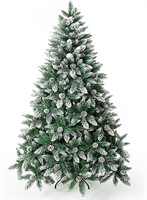 $34  5FT Artificial Xmas Tree Flocked Snow Pine