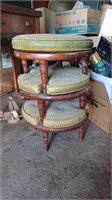 Mid-century modern 3 stackable wooden stools