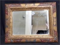 Antique hand painted framed mirror